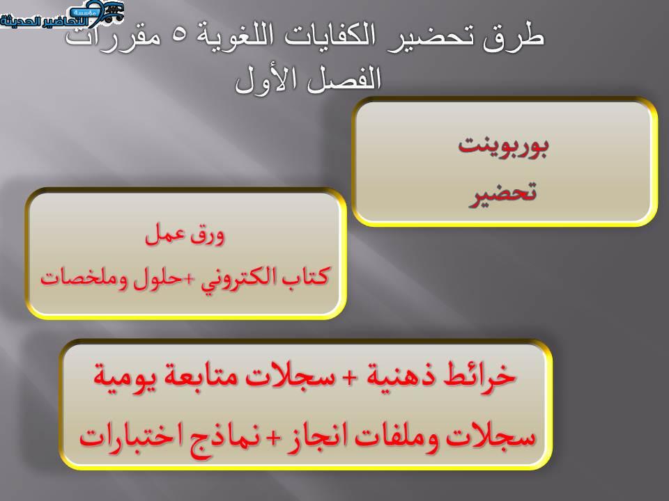 طرق تحضير الكفايات اللغوية 5 مقررات الفصل الأول 