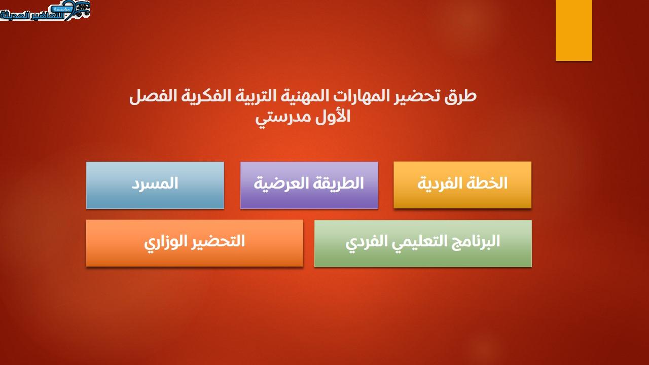 مهارات التفكير المهارات المهنية التربية الفكرية الفصل الأول مدرستي