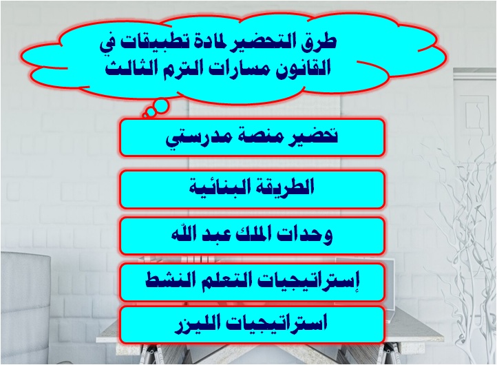 طرق تحضير تطبيقات في القانون مسارات الترم الثالث