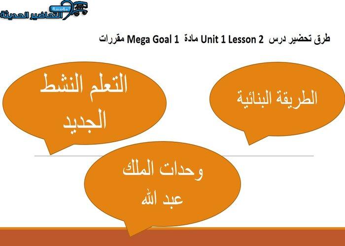 بوربوينت درس Unit 1 Lesson 2 مادة Mega Goal 1 مقررات