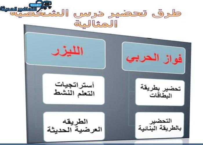تحضير درس الشخصية المثالية التربية الأسرية ثاني متوسط