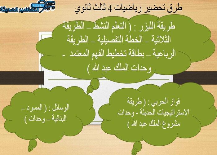 حل اسئلة رياضيات 4 ثالث ثانوي