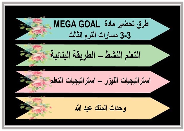 حل كتاب مادة MEGA GOAL 3-3 مسارات الترم الثالث