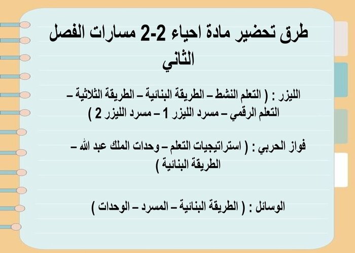 مفردات الدرس منصه مدرستى مادة احياء 2-2 مسارات الفصل الثاني مفردات الدرس منصه مدرستى مادة احياء 2-2 مسارات الفصل الثاني