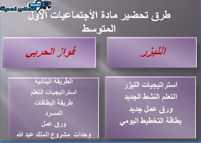 طرق تحضير مادة الاجتماعيات للصف الاول المتوسط