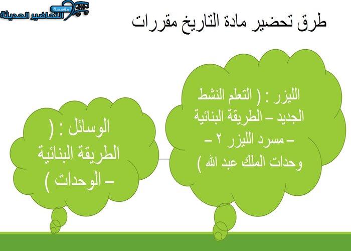 تحاضير مادة التاريخ مقررات
