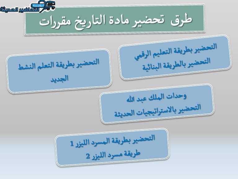 طرق تحضير مادة التاريخ مقررات
