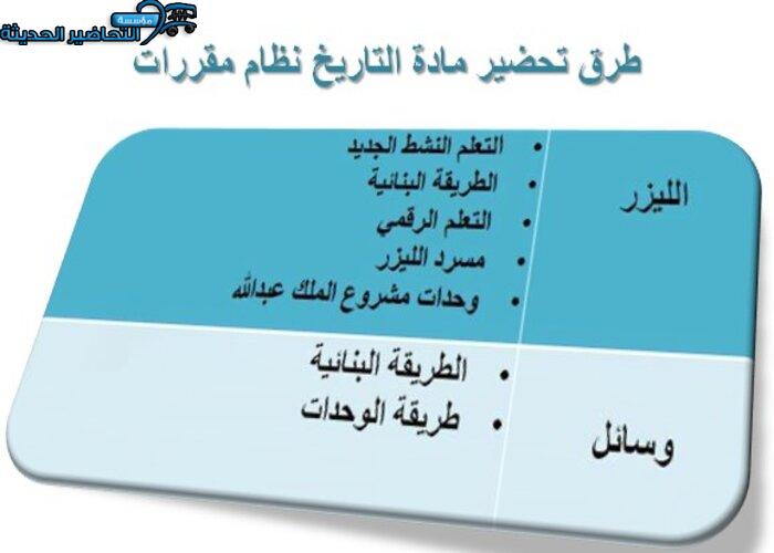 طرق تحضير مادة التاريخ نظام مقررات