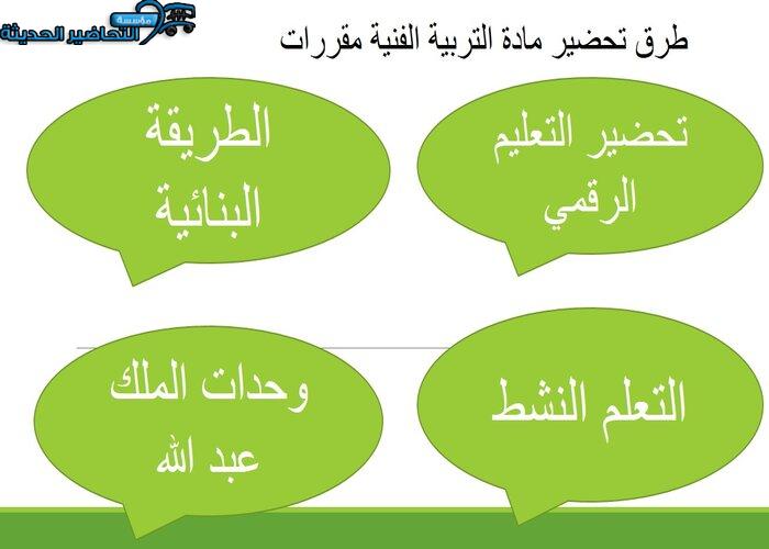 تحاضير مادة التربية الفنية مقررات