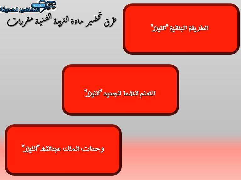 طرق تحضير مادة التربية الفنية مقررات