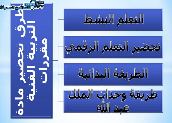 طرق تحضير مادة التربية الفنية مقررات