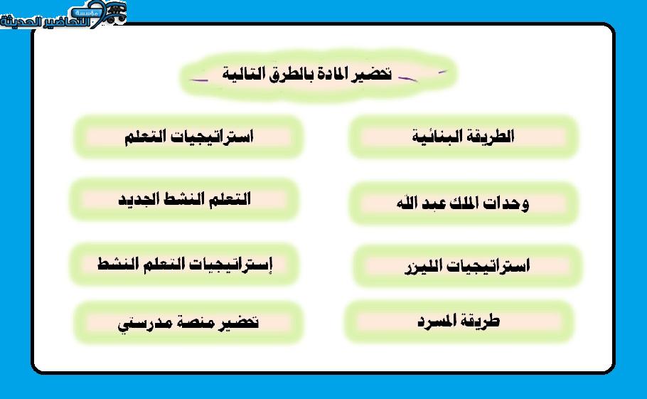 طرق تحضير مادة التقنية الرقمية 2-1 مسارات الفصل الأول