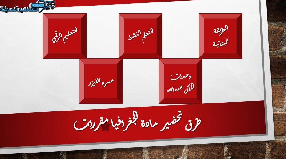 طرق تحضير مادة الجغرافيا مقررات 