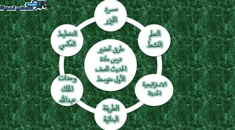 طرق تحضير مادة الحديث الصف الأول متوسط 