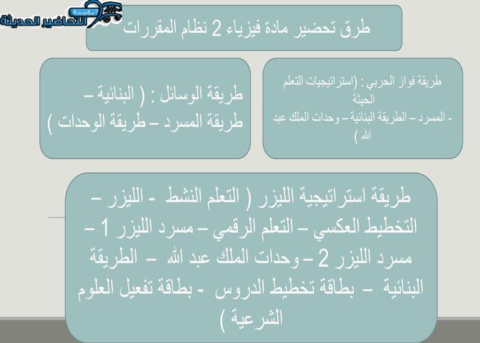 تحضير مادة فيزياء 2 نظام المقررات