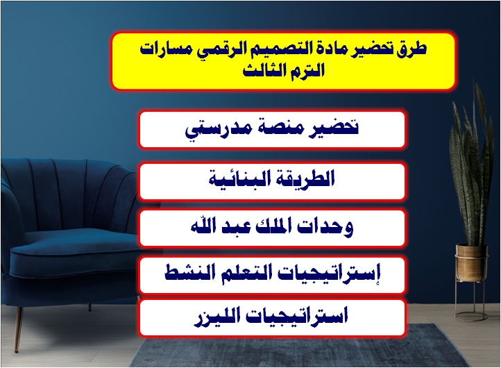 طرق تحضير مختلفة لمادة التصميم الرقمي مسارات الترم الثالث