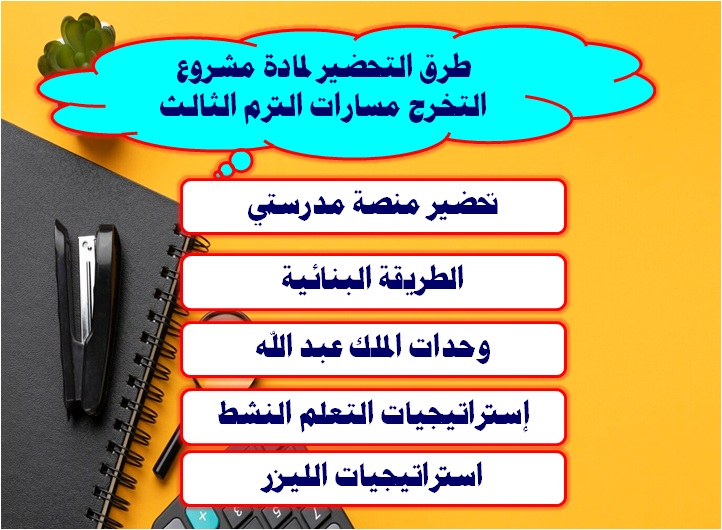 طرق تحضير مشروع التخرج مسارات الترم الثالث
