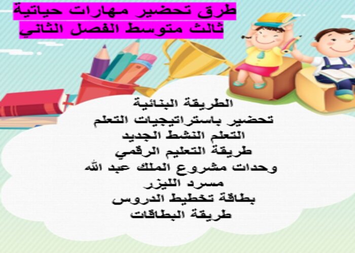 مفردات الدرس منصه مدرستي مهارات حياتية ثالث متوسط الفصل الثاني طرق تحضير مهارات حياتية ثالث متوسط الفصل الثاني