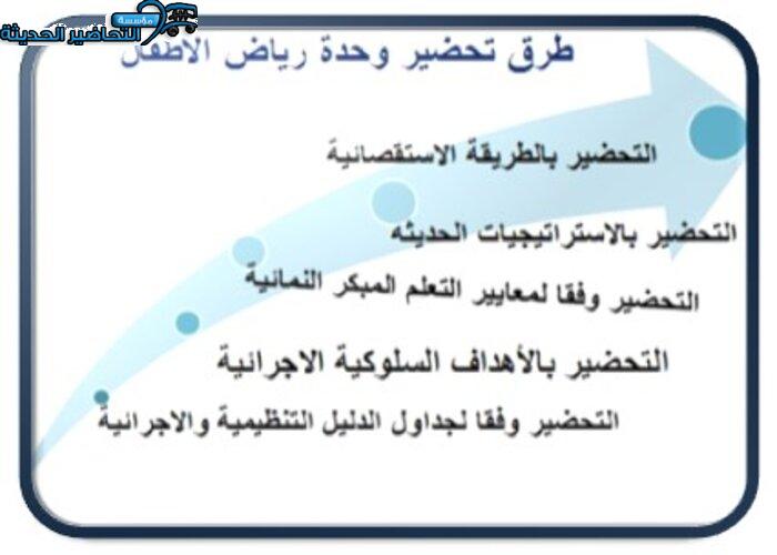 طرق تحضير وحدات رياض أطفال