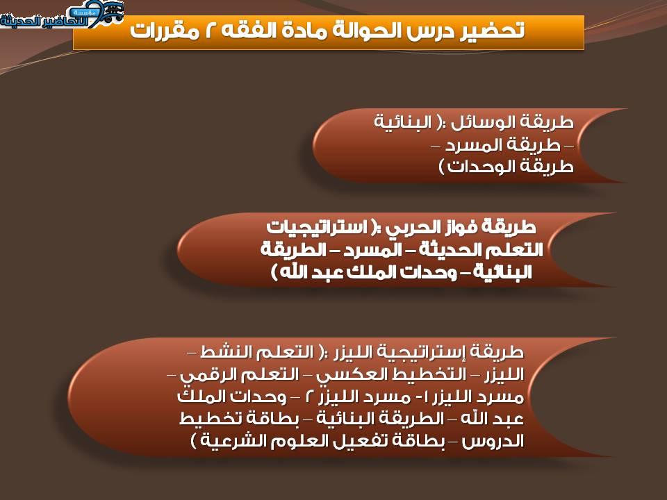 طرق تحضير مادة الفقه 2 مقررات