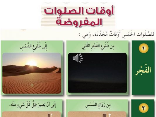 عروض بوربوينت درس أوقات الصلوات المفروضة مادة الفقة والسلوك الصف الرابع الابتدائي