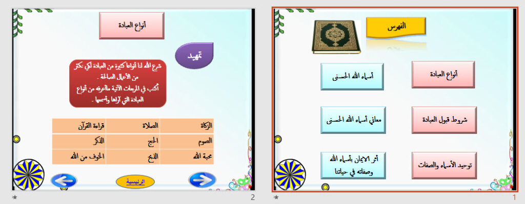 عروض بوربوينت مادة علوم دينية صف ثاني تعليم الكبيرات الفصل الدراسي الثاني