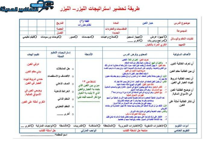 التحضير الإلكتروني لمادة فقه 2