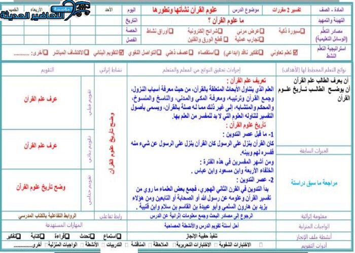 كتاب الطالب لمادة التفسير 2 مقررات