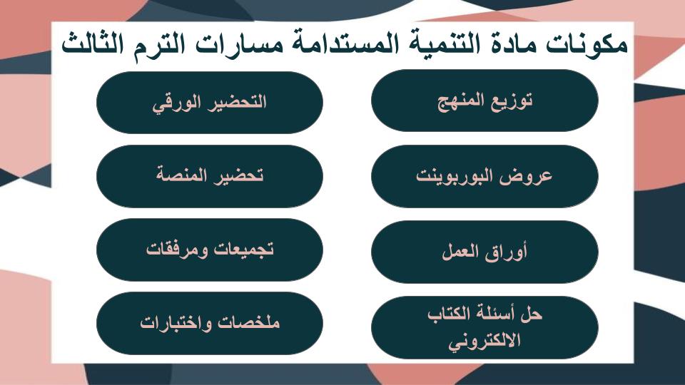 كتاب مادة التنمية المستدامة مسارات الترم الثالث