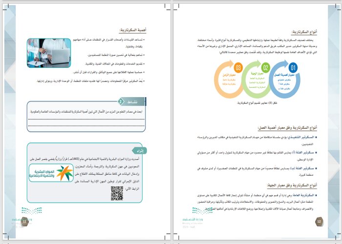 كتاب مادة السكرتارية وادارة مكتبية ثالث ثانوي الفصل الثاني