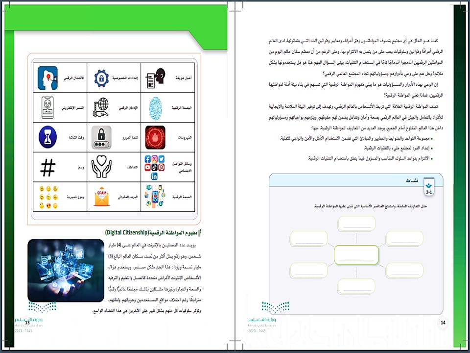 كتاب مادة المواطنة الرقمية ثالث ثانوي الفصل الثاني كتاب مادة المواطنة الرقمية ثالث ثانوي الفصل الثاني