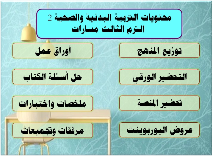محتويات التربية البدنية والصحية 2 الترم الثالث مسارات