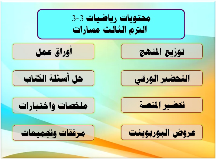 محتويات رياضيات 3-3 الترم الثالث مسارات