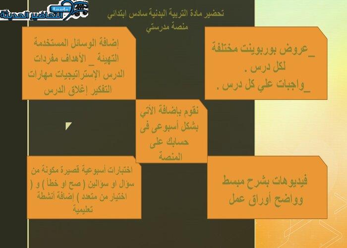 مفردات الدرس التربية البدنية سادس ابتدائي منصة مدرستي