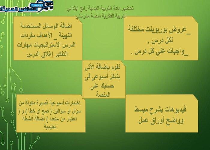 إغلاق الدرس التربية البدنية رابع ابتدائي التربية الفكرية منصة مدرستي