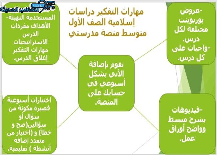 مرفقات تحضير مادة الدراسات الإسلامية منصة مدرستي