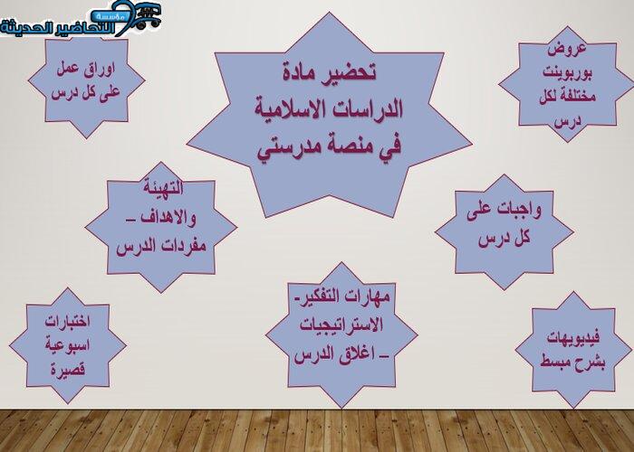 مرفقات وتحضير مادة الدراسات الاسلامية منصة مدرستي