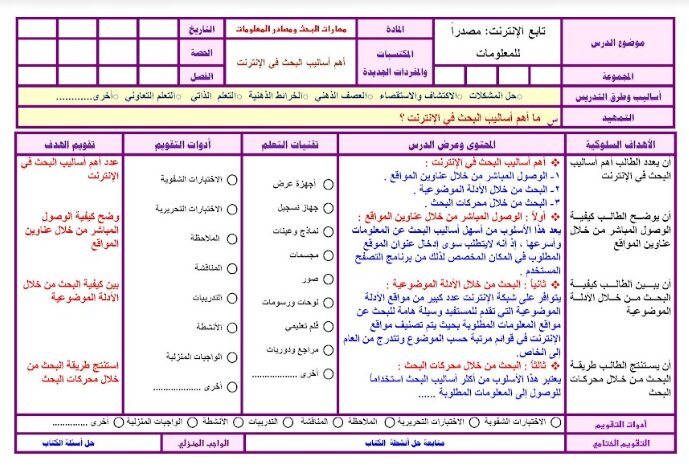 مهارات مادة البحث ومصادر المعلومات نظام مقررات الفصل الدراسي الثاني