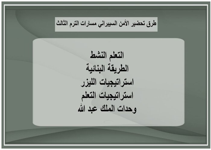 مفردات الدرس الأمن السيبراني مسارات الترم الثالث  
