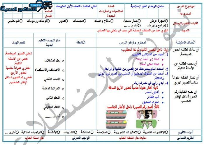 مفردات الدرس لمنصة مدرستى لغتي أول متوسط الفصل الثاني