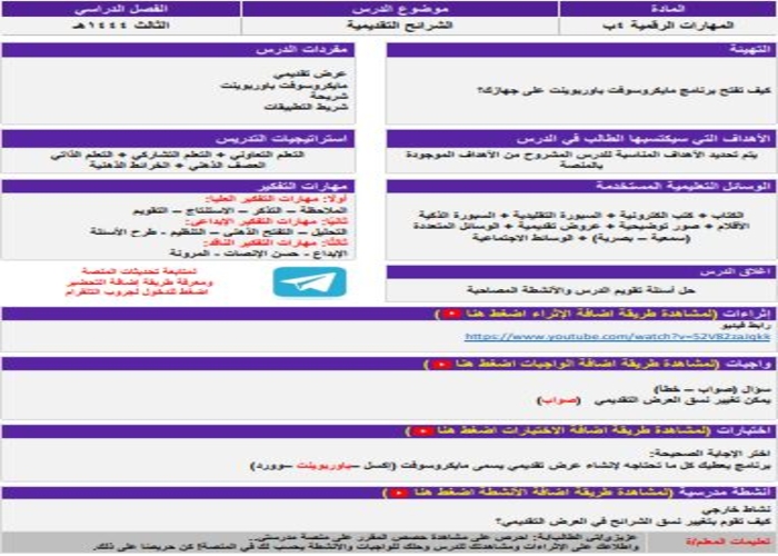 مفردات الدرس منصة مدرستى مهارات رقمية الصف الرابع الابتدائي الفصل الثاني
