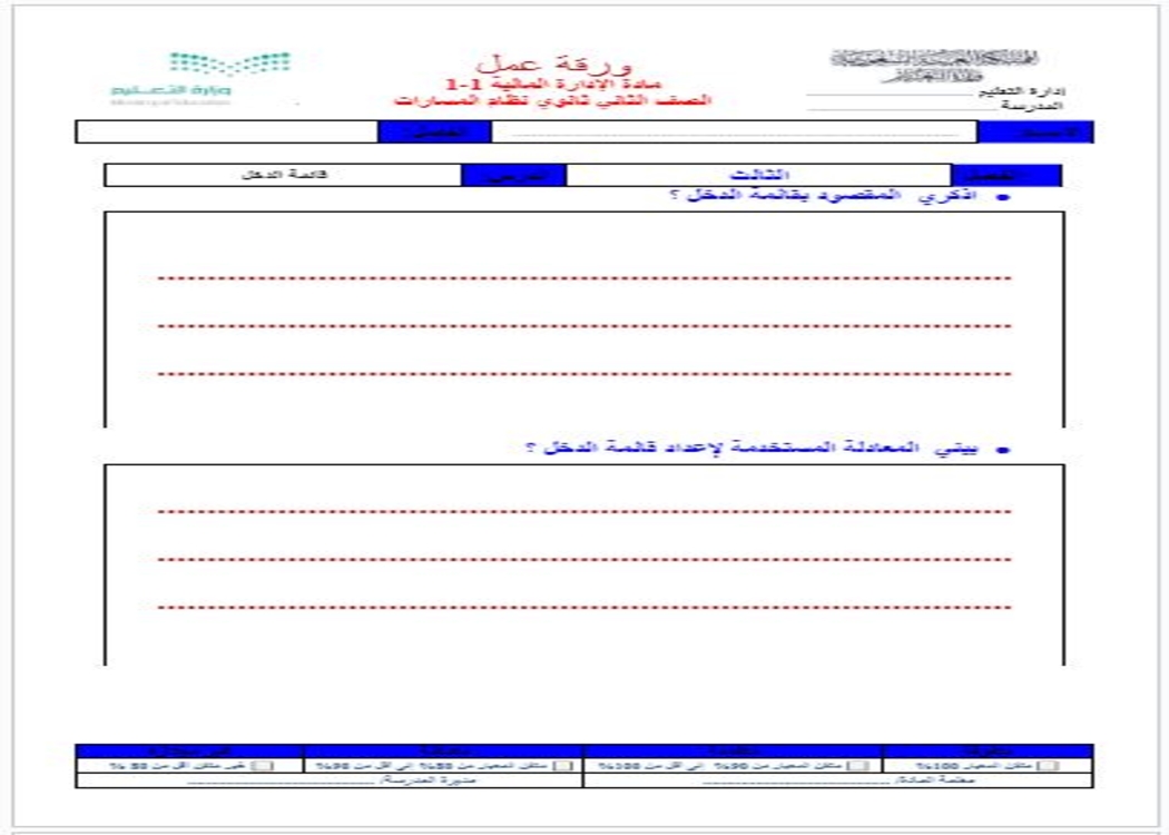 مفردات الدرس منصة مدرستي الإدارة المالية 1-1 مسارات الفصل الثاني مفردات الدرس منصة مدرستي الإدارة المالية 1-1 مسارات الفصل الثاني