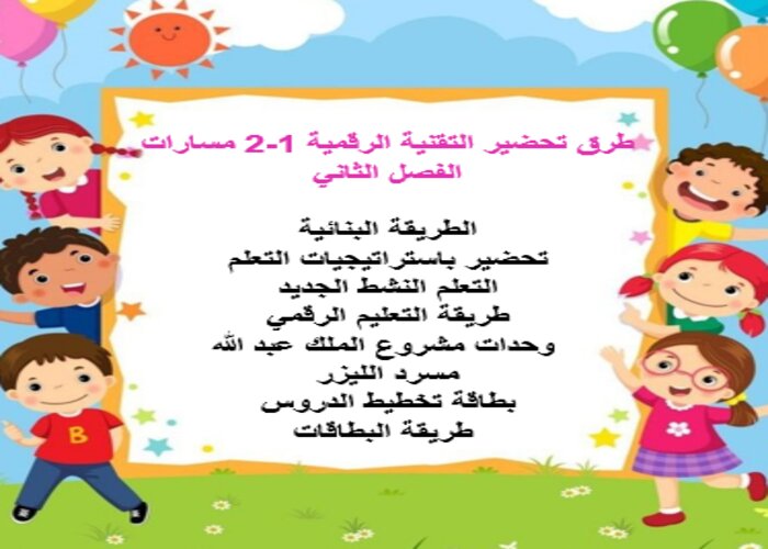مفردات الدرس منصة مدرستي التقنية الرقمية 1-2 مسارات الفصل الثاني