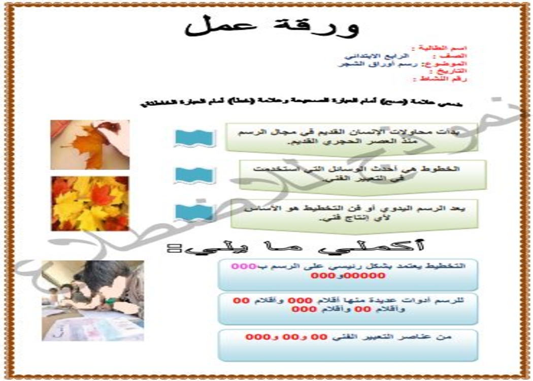 مفردات الدرس منصه مدرستي تربيه فنية الصف الرابع الابتدائي الفصل الثاني