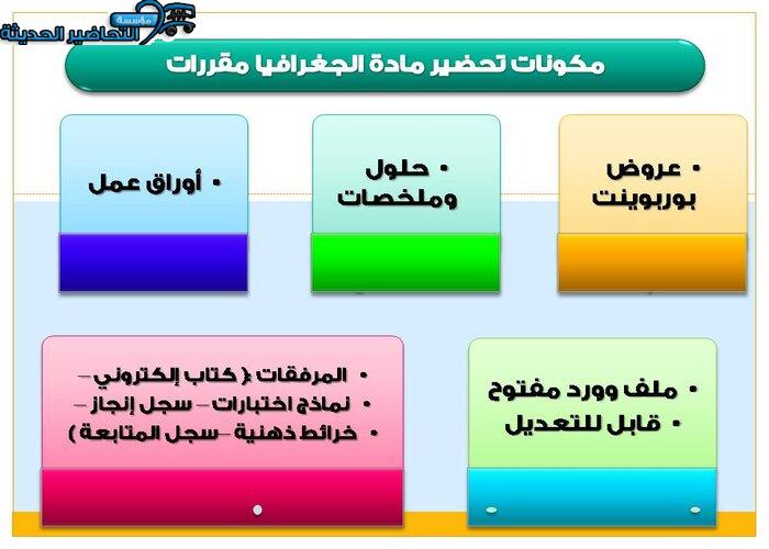 مكونات تحضير مادة الجغرافيا مقررات