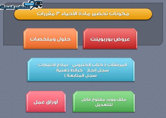 مكونات تحضير مادة أحياء 3 مقررات 