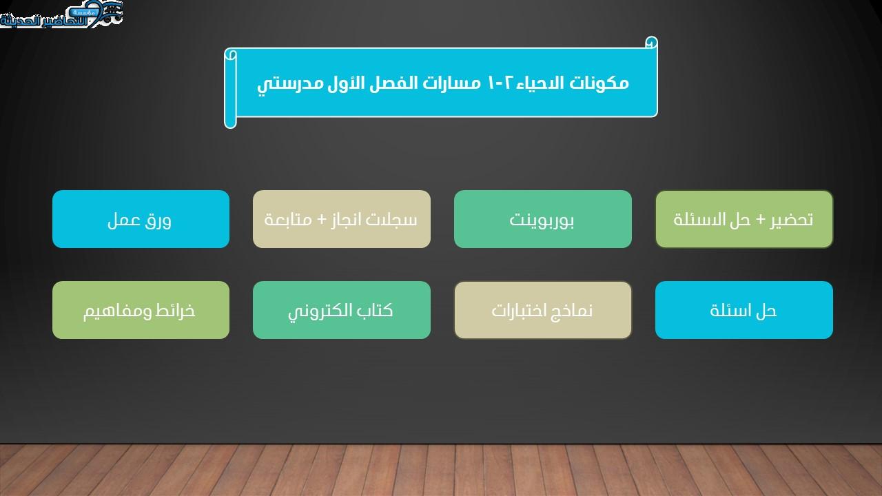 مكونات الاحياء 2-1 مسارات الفصل الأول مدرستي