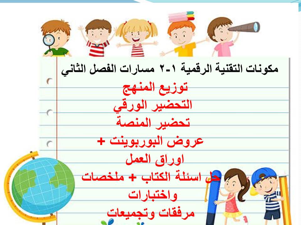 مهارات التفكير منصة مدرستي التقنية الرقمية 1-2 مسارات الفصل الثاني