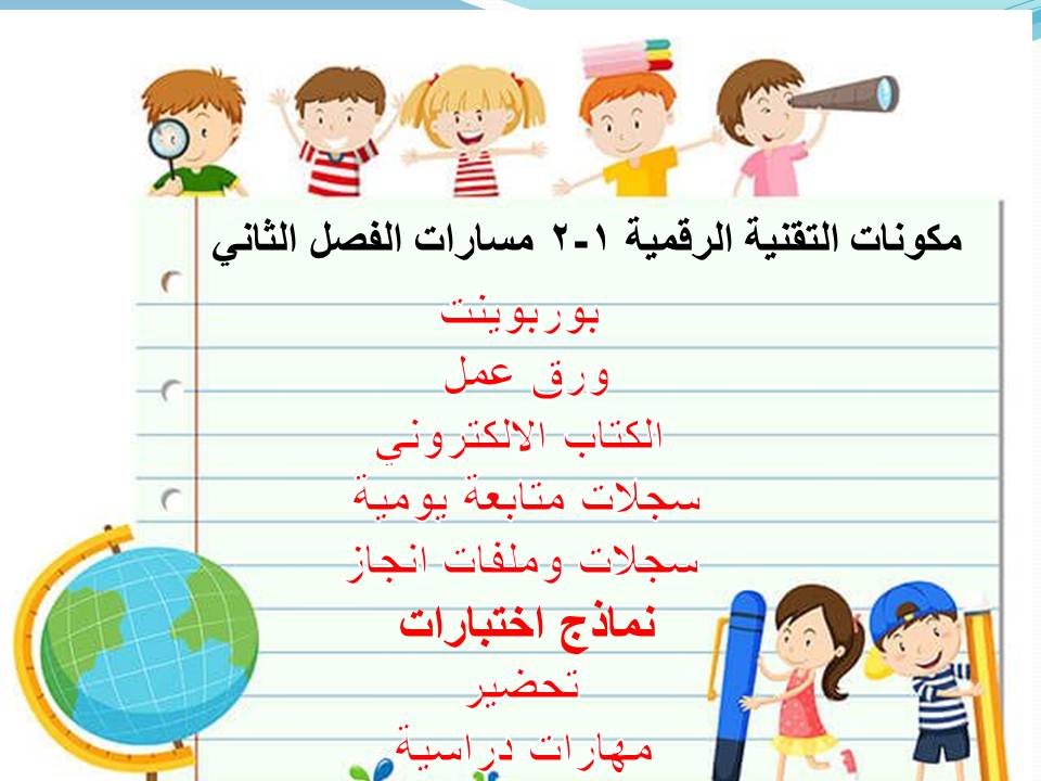 اغلاق الدرس منصة مدرستي التقنية الرقمية 1-2 مسارات الفصل الثاني