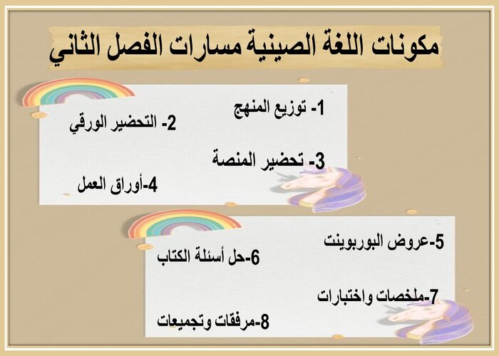 اختبار منصة مدرستي اللغة الصينية مسارات الفصل الثاني 